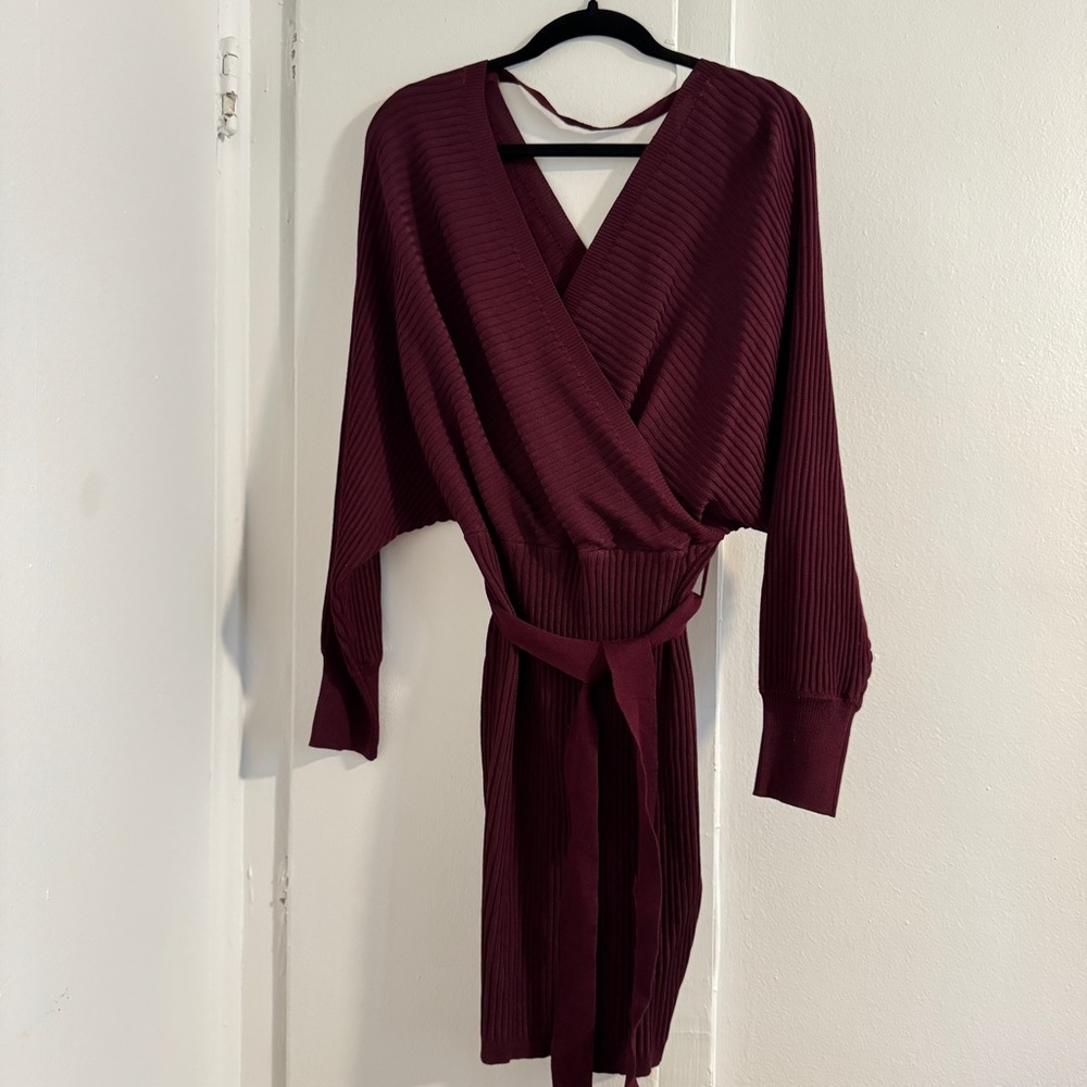 Burgundy Wrap Dress